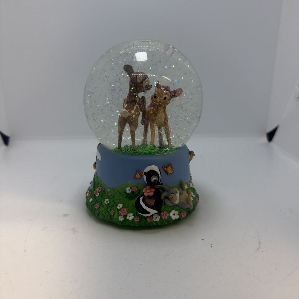 Disney Enesco Bambi and Friends "April Showers" Musical Glitter Snow Globe